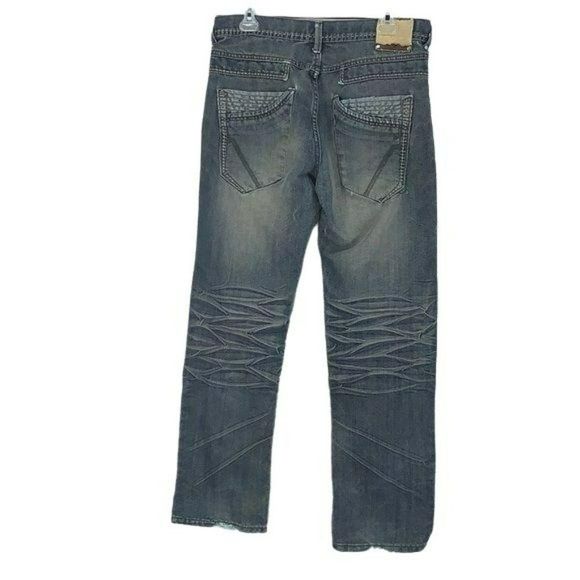 Departed Men's Slim‎ Straight Distressed Wash Jeans Size 32 x 30 - Picture 3 of 8